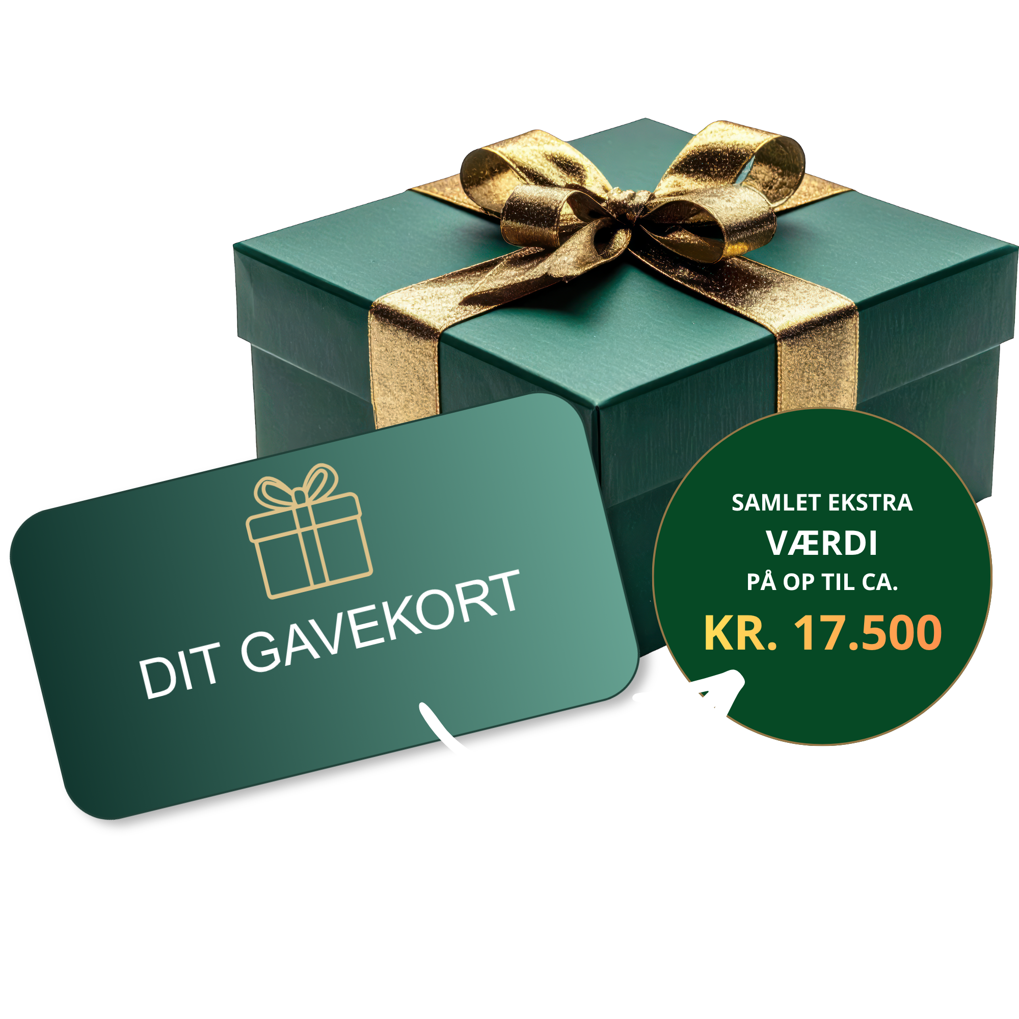 Dit gavekort med en samlet ekstra værdi på op til 17.500 kr.